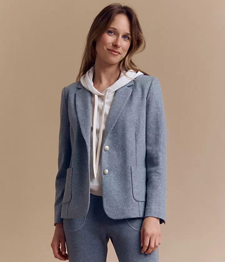 Vestes & Manteaux>DEVERNOIS Blazer en laine bouillie Boutonnée Grischine