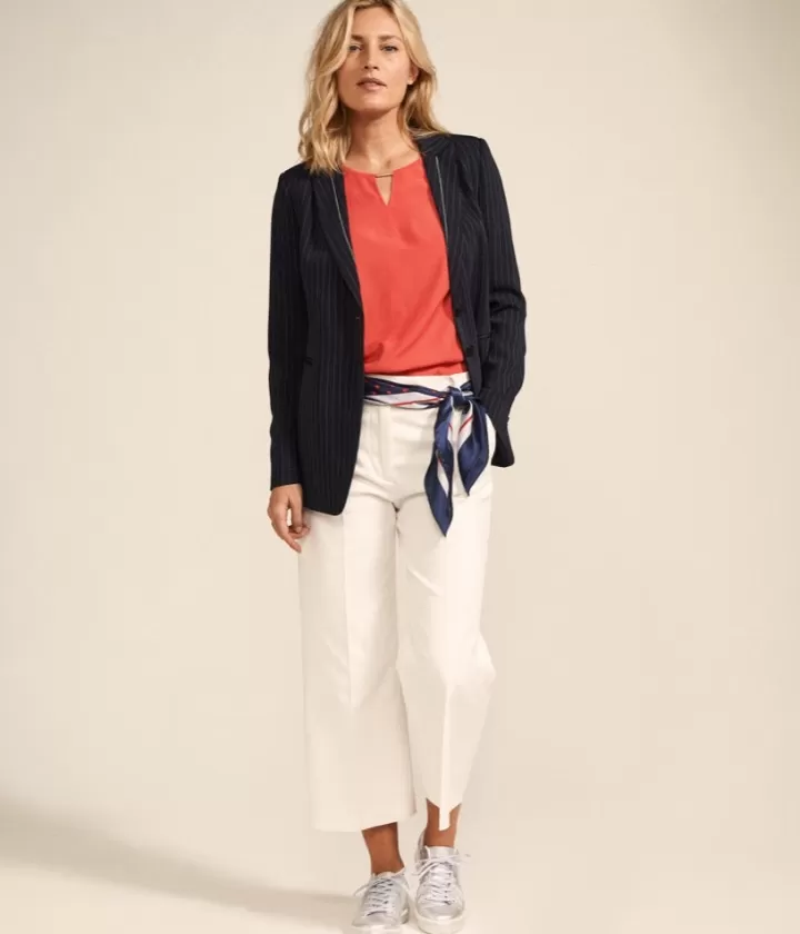 Vestes & Manteaux>DEVERNOIS Blazer rayure "banquier" En crêpe fluide