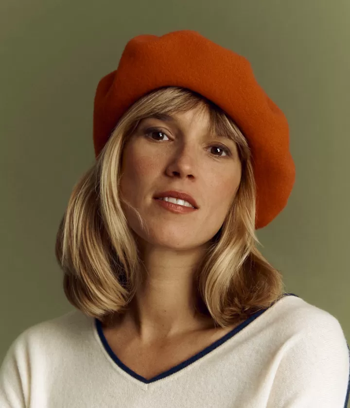 Accessoires>DEVERNOIS Béret en laine Made in France Orangepotimarron