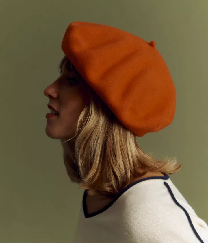 Accessoires>DEVERNOIS Béret en laine Made in France Orangepotimarron