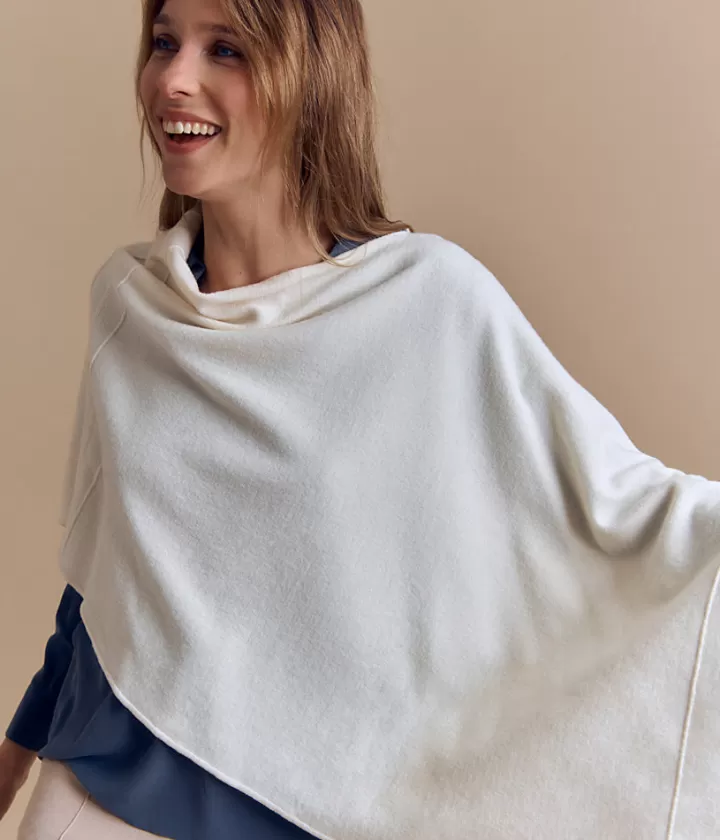 Maille>DEVERNOIS Cape en laine Mérinos Made in France Beigebeige