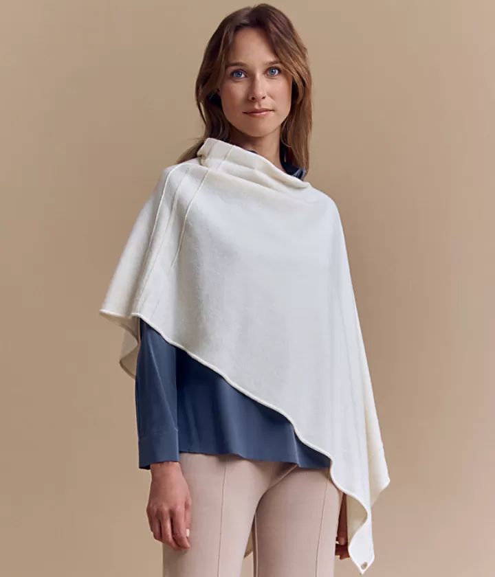 Maille>DEVERNOIS Cape en laine Mérinos Made in France Beigebeige