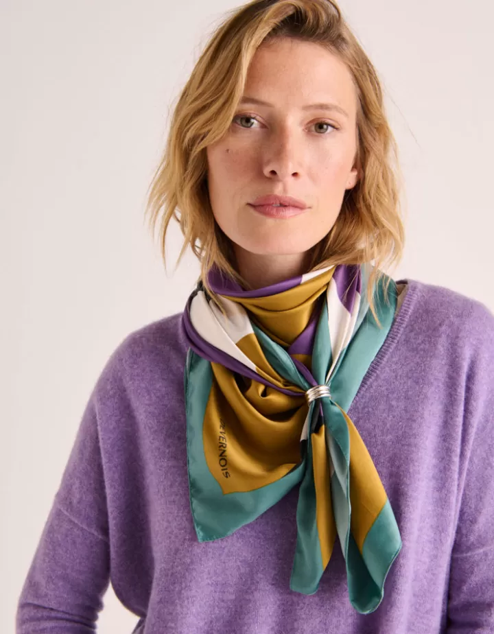 Accessoires>DEVERNOIS Carré imprimé En satin Or