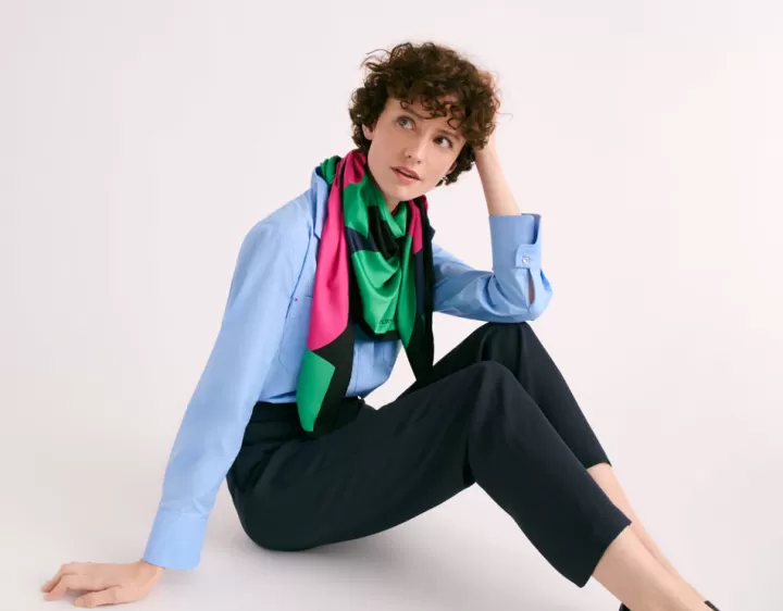Accessoires>DEVERNOIS Carré imprimé En satin Vertfonce