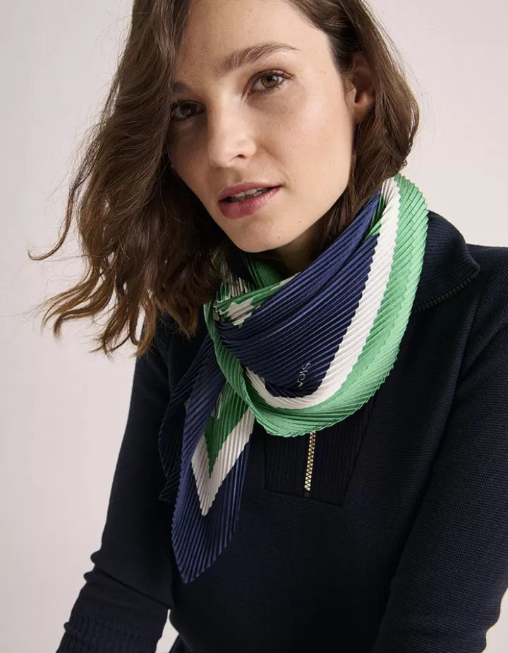 Accessoires>DEVERNOIS Carré imprimé En satin plissé Vertfonce