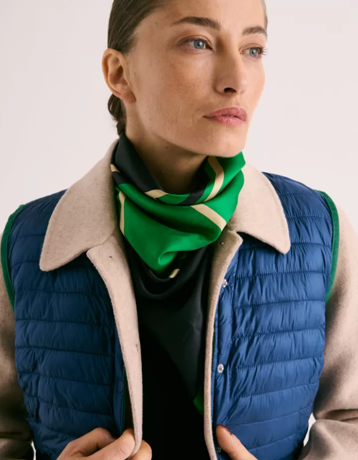 Accessoires>DEVERNOIS Carré imprimé En twill de soie Vertfonce