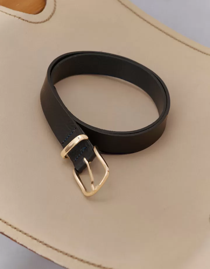 Accessoires>DEVERNOIS Ceinture en cuir Made in France Marine