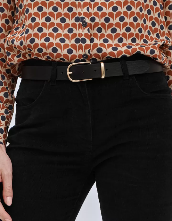 Accessoires>DEVERNOIS Ceinture en cuir Made in France Marine