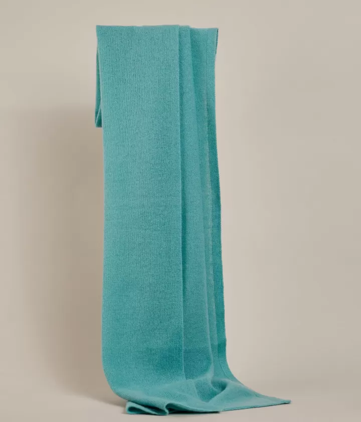 Accessoires>DEVERNOIS Écharpe 100% Cachemire Turquoiseeucalyptus