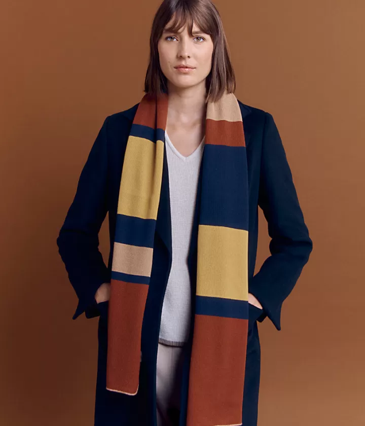 Accessoires>DEVERNOIS Écharpe à rayures Made in France Jaune