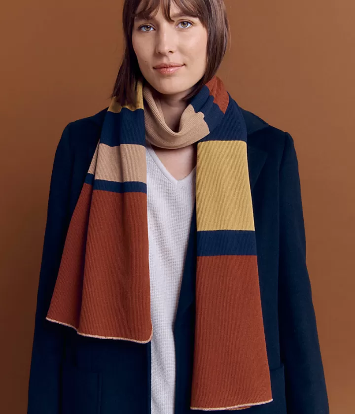 Accessoires>DEVERNOIS Écharpe à rayures Made in France Jaune