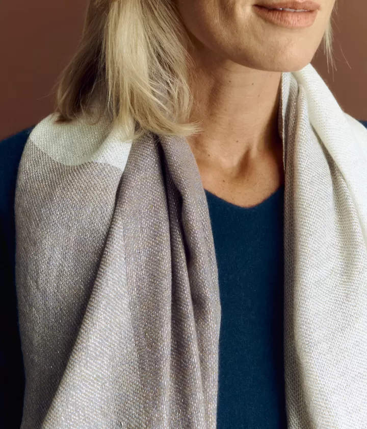 Accessoires>DEVERNOIS Écharpe en laine et modal Irisée Beige