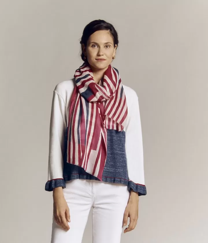 Accessoires>DEVERNOIS Écharpe imprimée En modal et coton