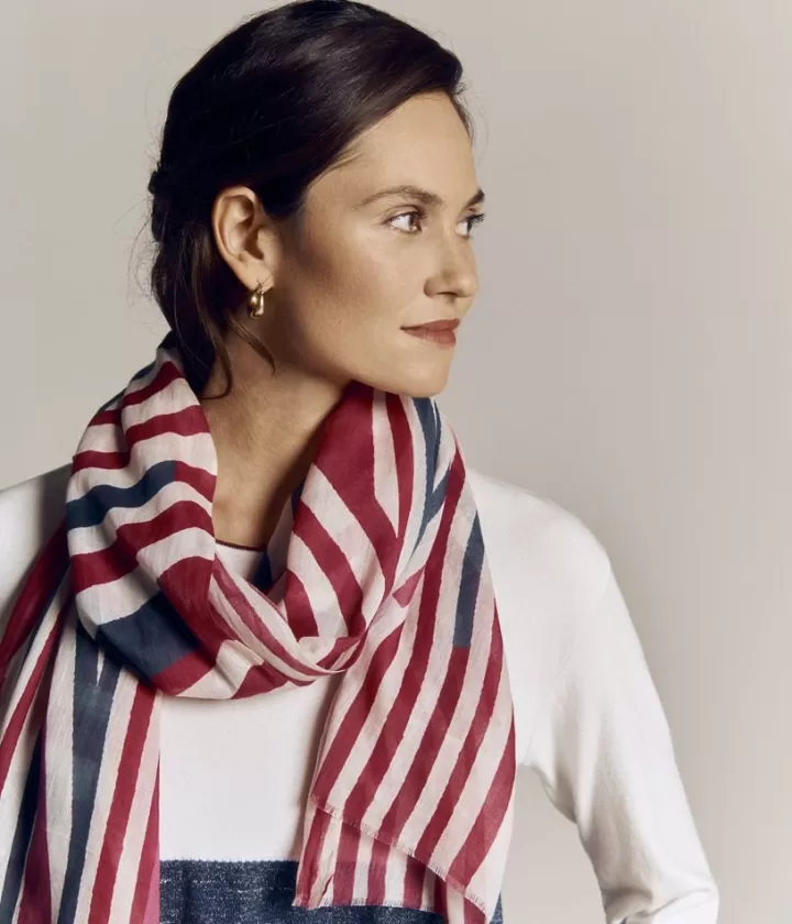 Accessoires>DEVERNOIS Écharpe imprimée En modal et coton