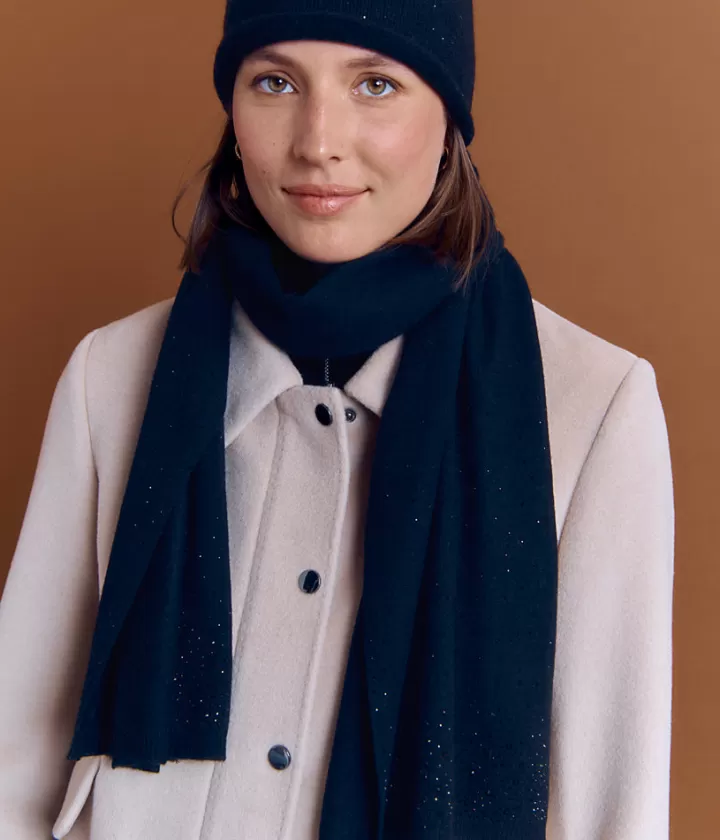 Accessoires | Maille>DEVERNOIS Écharpe maille en laine et cachemire À strass Noir