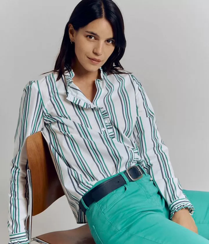 Tops & Chemises>DEVERNOIS Chemise en coton Tissu français Blanc