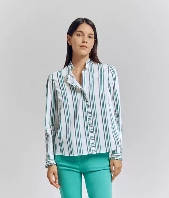 Tops & Chemises>DEVERNOIS Chemise en coton Tissu français Blanc