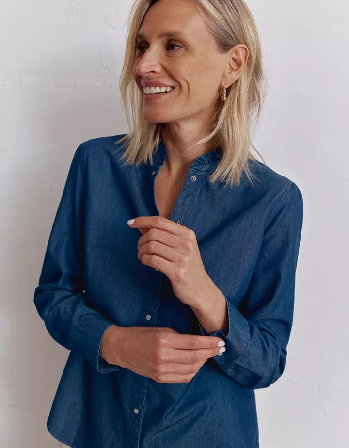 Tops & Chemises>DEVERNOIS Chemisier En jean fluide Bleujean