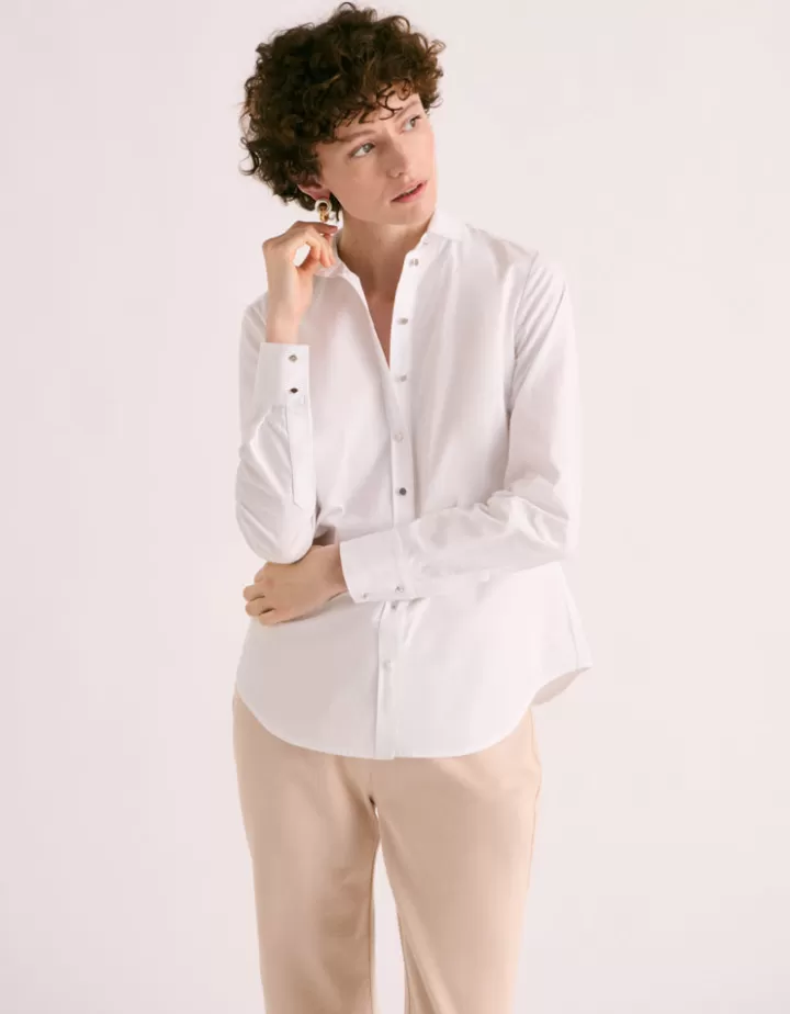 Tops & Chemises>DEVERNOIS Chemisier En popeline de coton Blanccasse