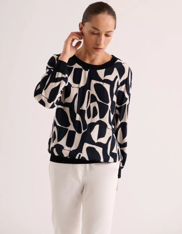 Tops & Chemises>DEVERNOIS Chemisier imprimé En crêpe de viscose Noir