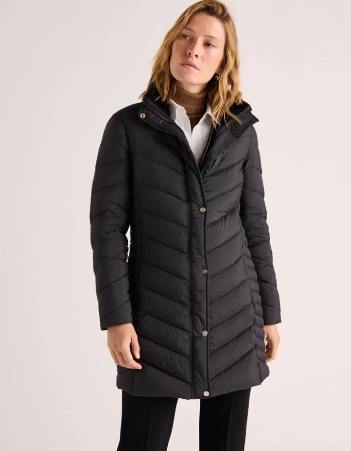 Vestes & Manteaux>DEVERNOIS Doudoune 3/4 Rembourrage duvet et plumes Noir