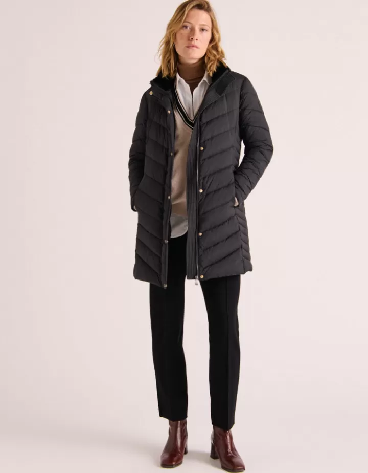 Vestes & Manteaux>DEVERNOIS Doudoune 3/4 Rembourrage duvet et plumes Noir