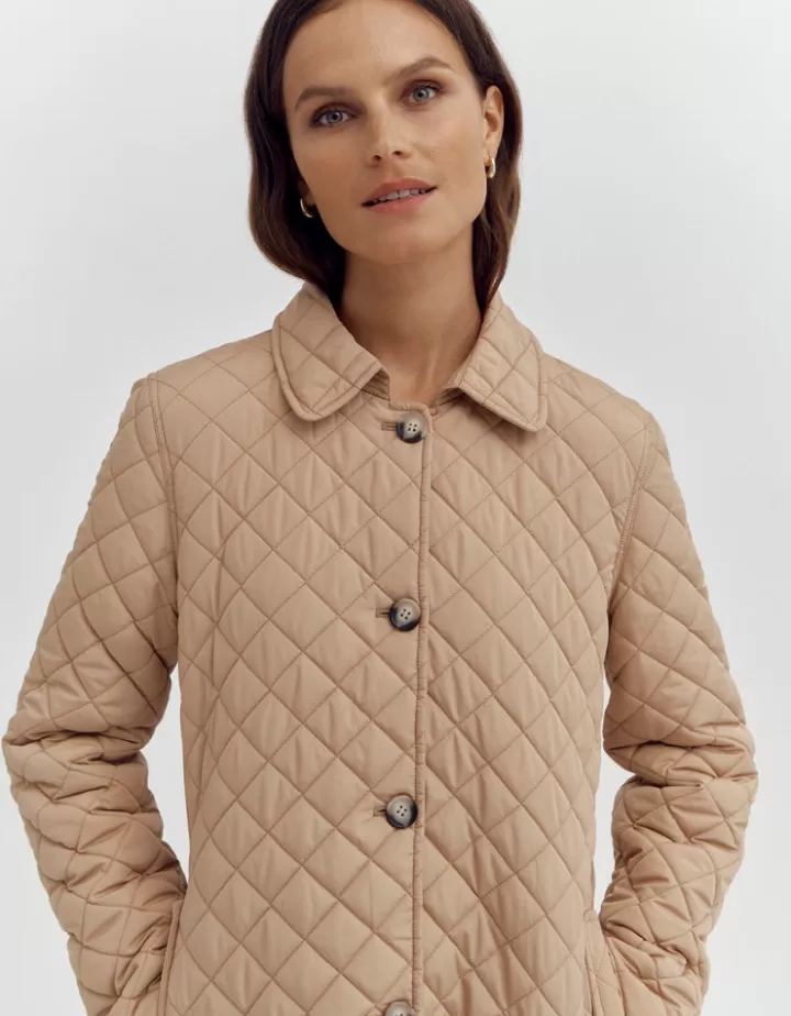 Vestes & Manteaux>DEVERNOIS Doudoune courte Col tailleur Beigecorde