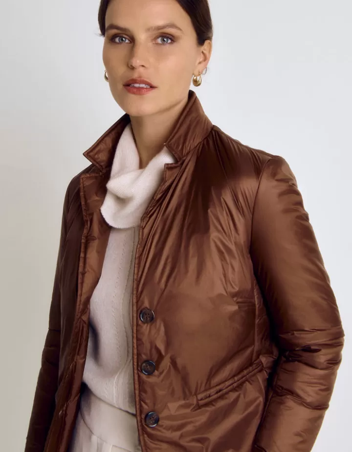 Vestes & Manteaux>DEVERNOIS Doudoune courte Coupe blazer Cuivre