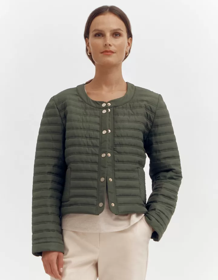 Vestes & Manteaux>DEVERNOIS Doudoune courte En ouate Vertmaquis