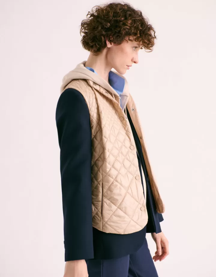 Vestes & Manteaux>DEVERNOIS Doudoune courte Sans manches Beigepeau