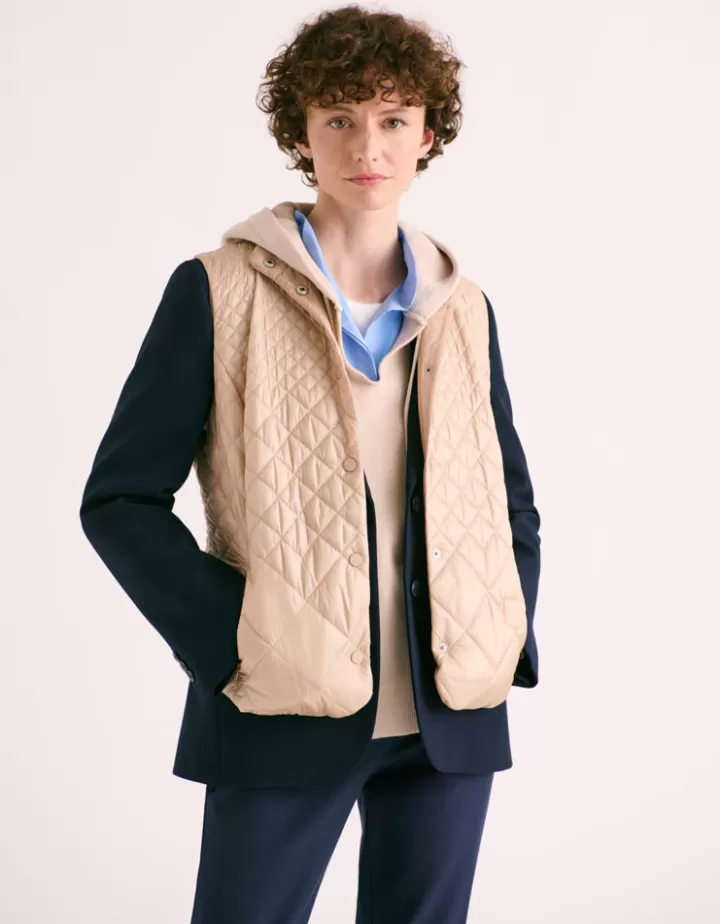 Vestes & Manteaux>DEVERNOIS Doudoune courte Sans manches Beigepeau