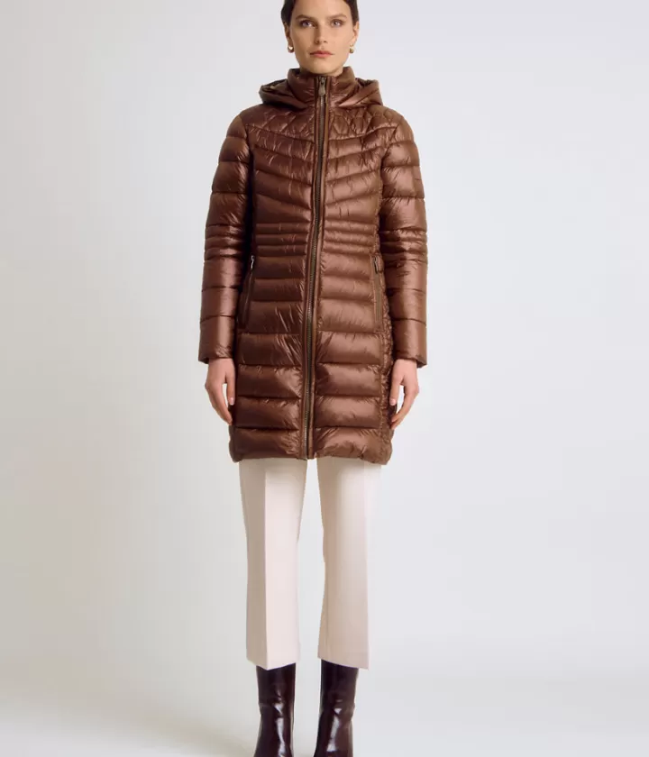 Vestes & Manteaux>DEVERNOIS Doudoune mi-longue À capuche Cuivre