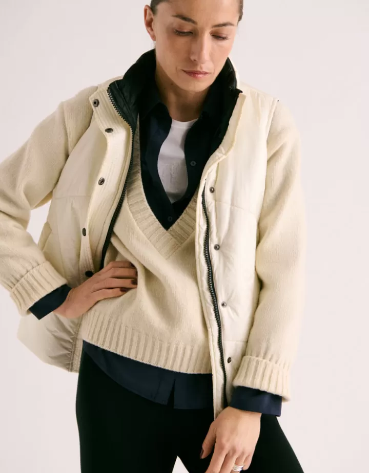 Vestes & Manteaux>DEVERNOIS Doudoune sans manches Déperlante Blanccasse