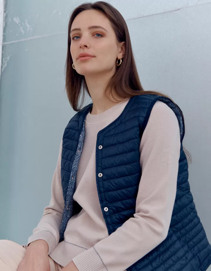 Vestes & Manteaux>DEVERNOIS Doudoune sans manches Réversible Bleujean