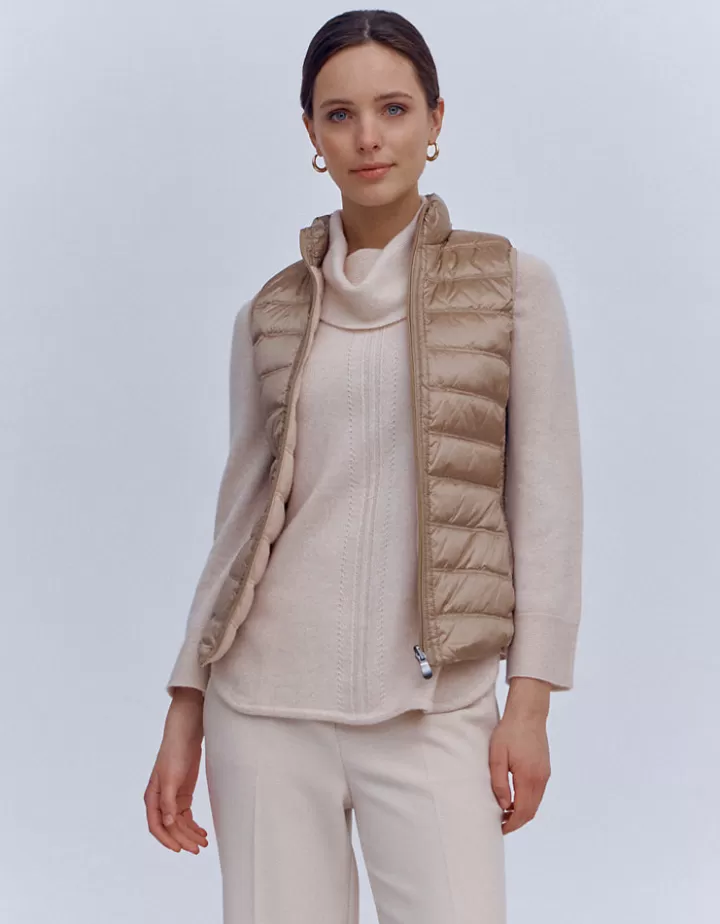 Vestes & Manteaux>DEVERNOIS Doudoune sans manches Réversible Beigecoquille