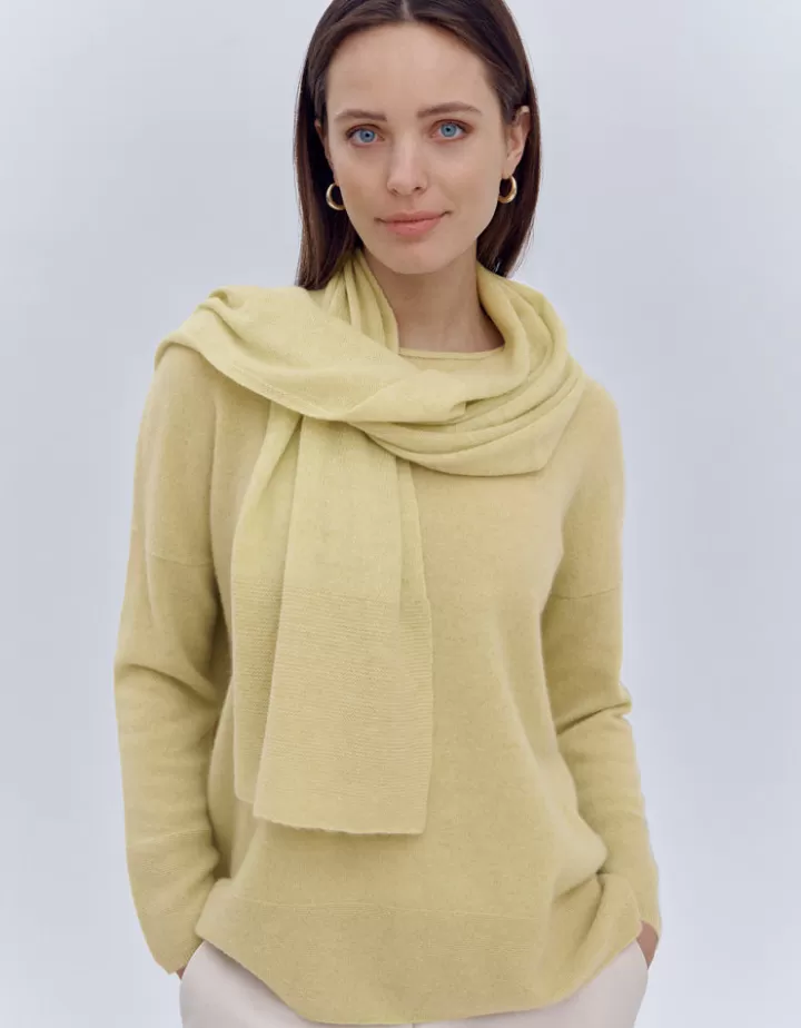Accessoires | Maille>DEVERNOIS Echarpe En cachemire Vertchartreuse