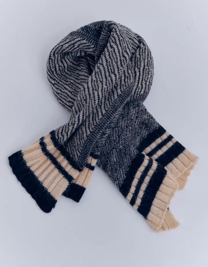 Accessoires | Maille>DEVERNOIS Echarpe en laine et alpaga Made in France Noir