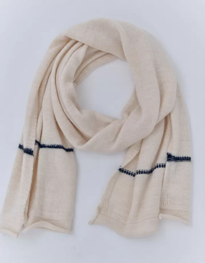 Accessoires | Maille>DEVERNOIS Echarpe en laine et alpaga Made in France Blanccasse