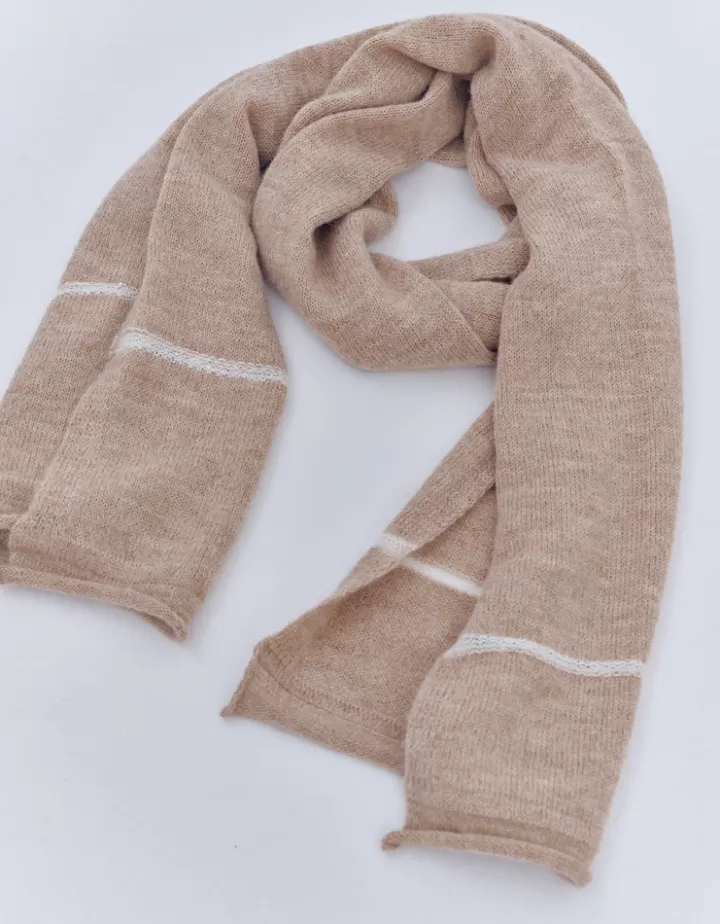 Accessoires | Maille>DEVERNOIS Echarpe en laine et alpaga Made in France Beige