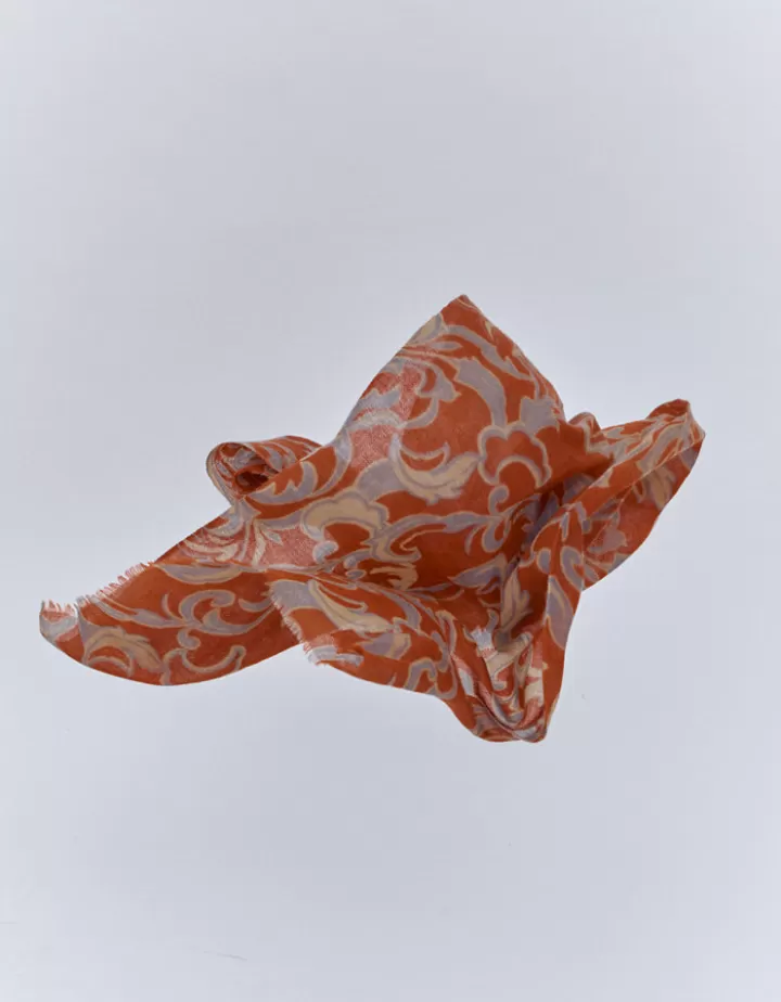 Accessoires>DEVERNOIS Echarpe imprimée En laine Orange