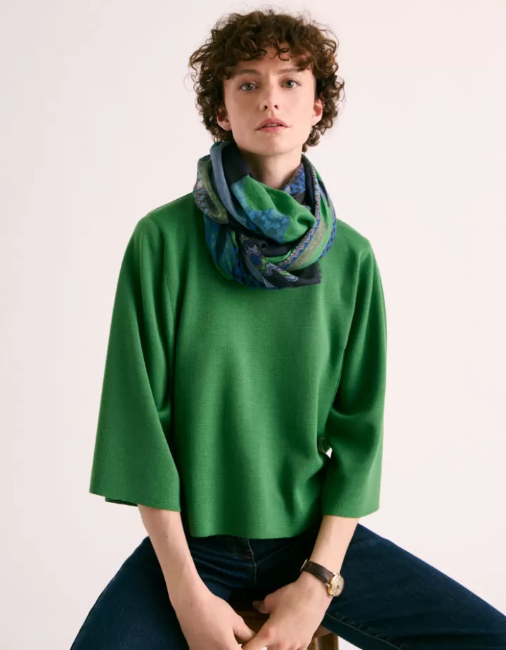 Accessoires>DEVERNOIS Echarpe imprimée En modal Bleumarine
