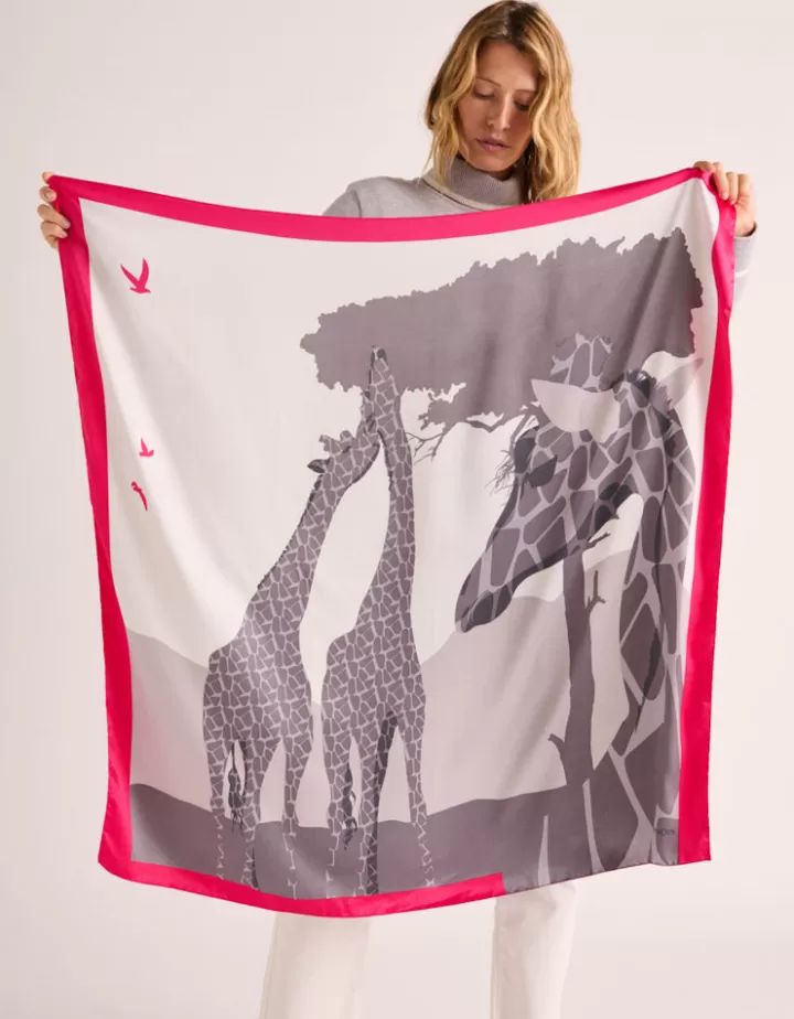 Accessoires>DEVERNOIS Echarpe imprimée En satin Gris