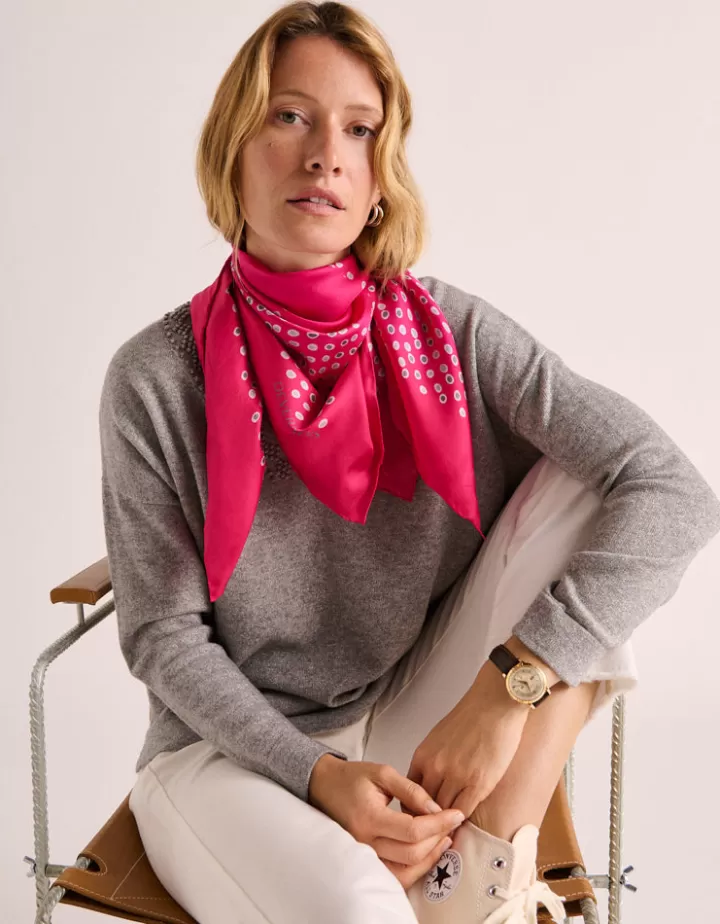 Accessoires>DEVERNOIS Echarpe imprimée En twill de soie Rose