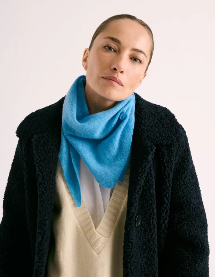 Accessoires>DEVERNOIS Echarpe triangulaire En cachemire Bleuatlantique