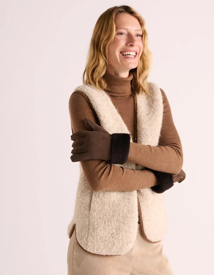Accessoires>DEVERNOIS Gants En cuir Marronchocolat