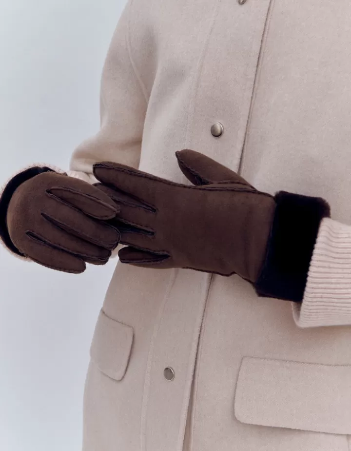 Accessoires>DEVERNOIS Gants En cuir Marronchocolat