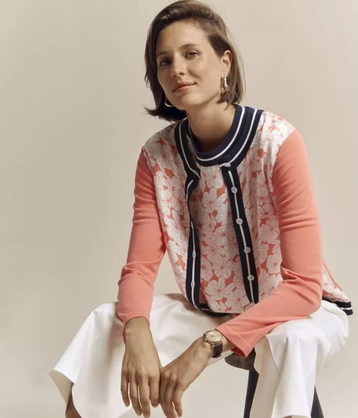 Maille>DEVERNOIS Gilet bi-matière En viscose et soie