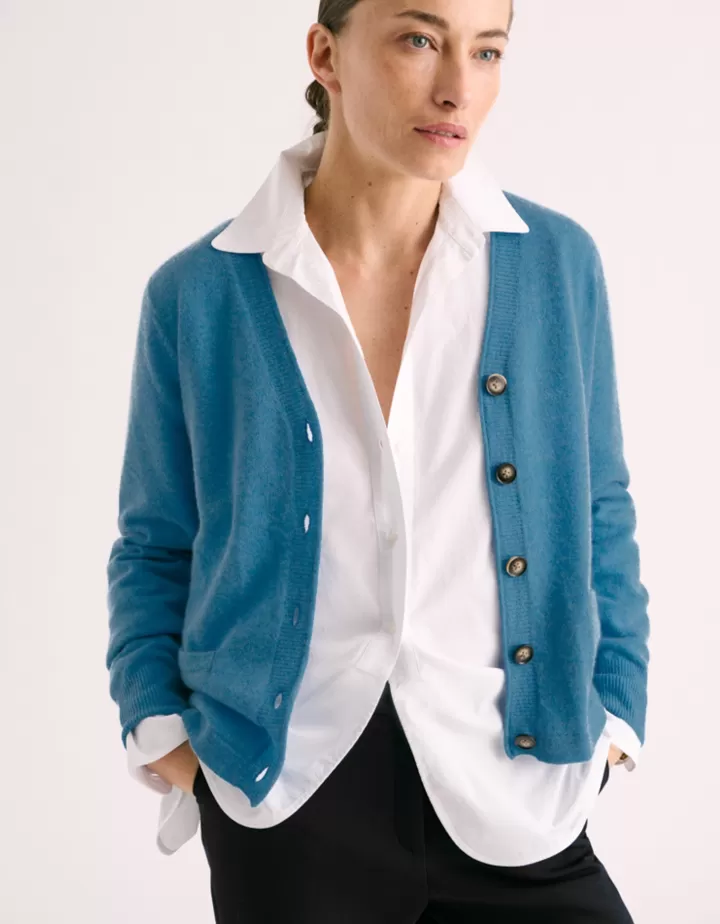 Maille>DEVERNOIS Gilet En cachemire Bleuocean