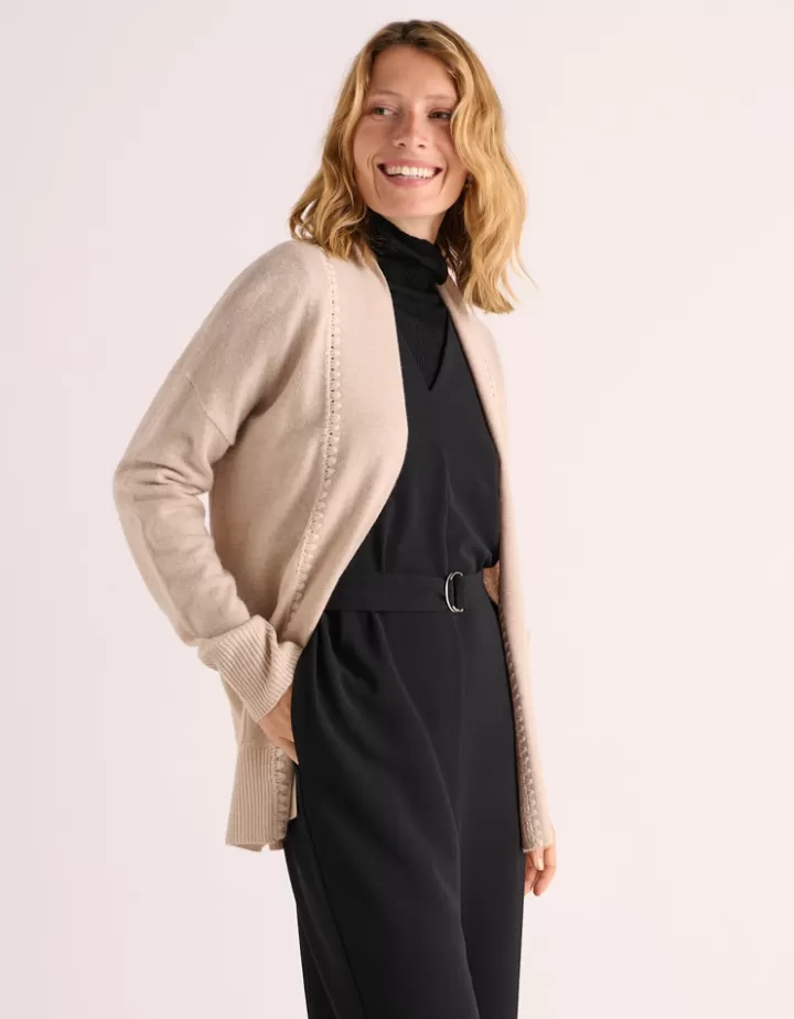 Maille>DEVERNOIS Gilet En laine et cachemire Marroncappuccino