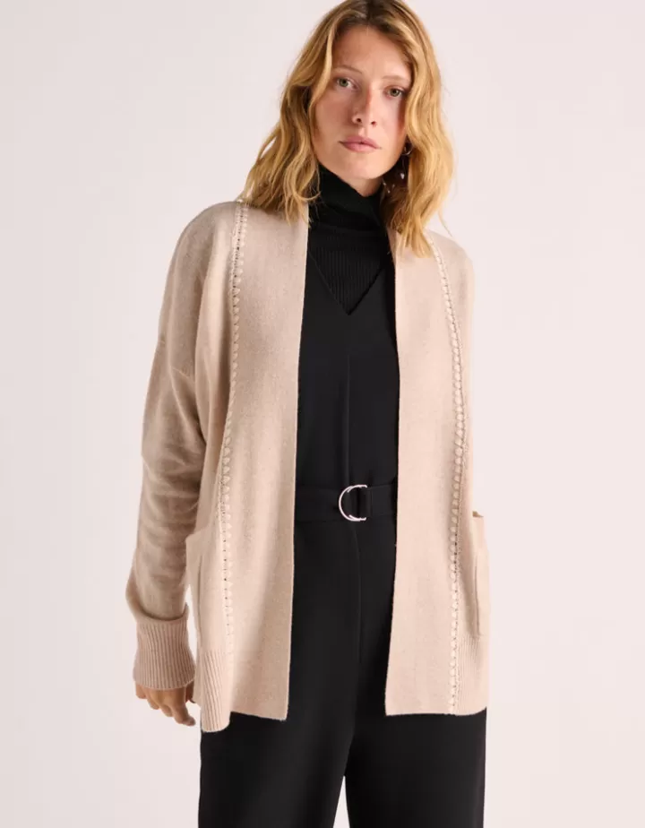 Maille>DEVERNOIS Gilet En laine et cachemire Marroncappuccino